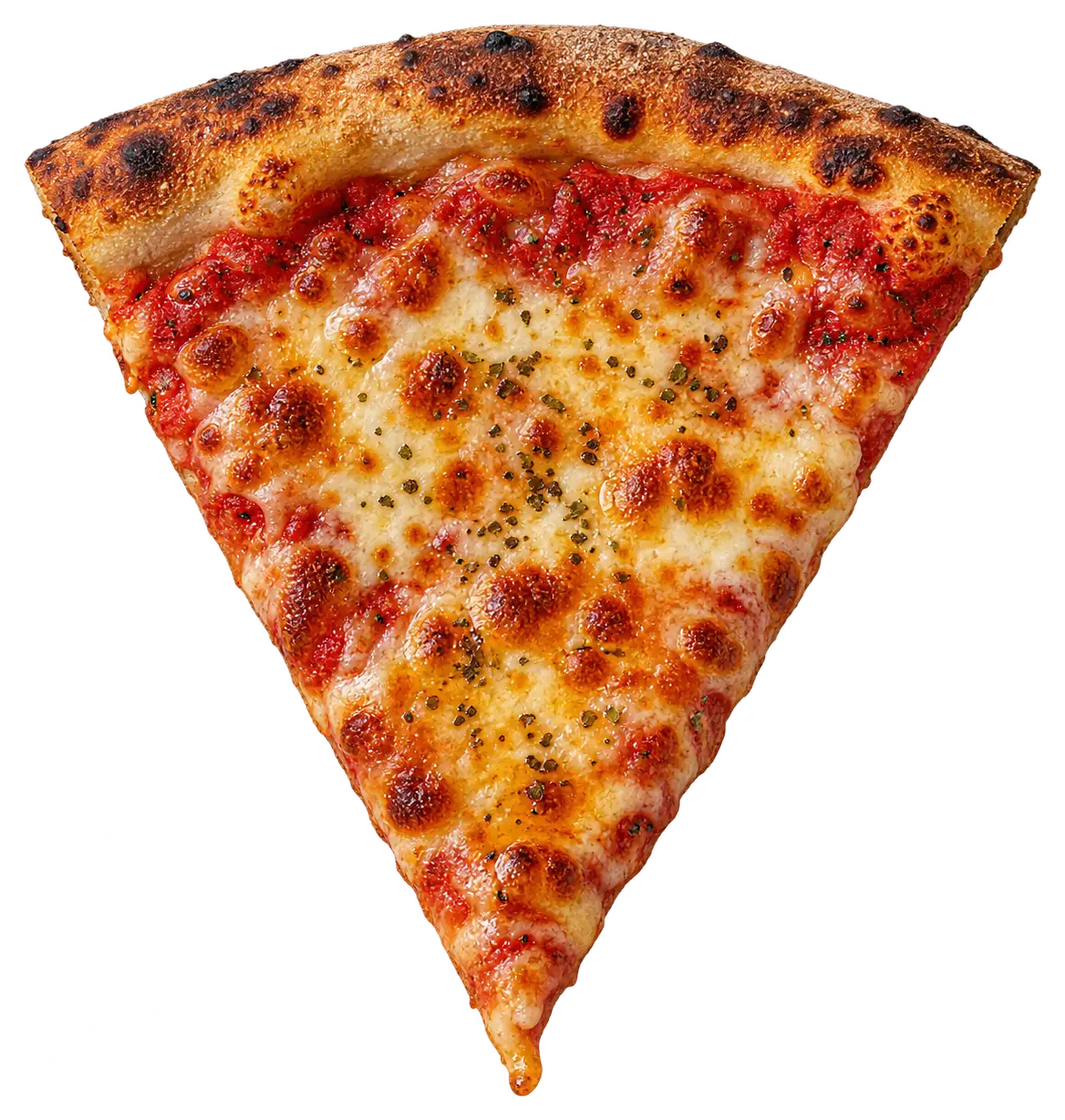 A single New York cheese slice with a crisp, folded crust